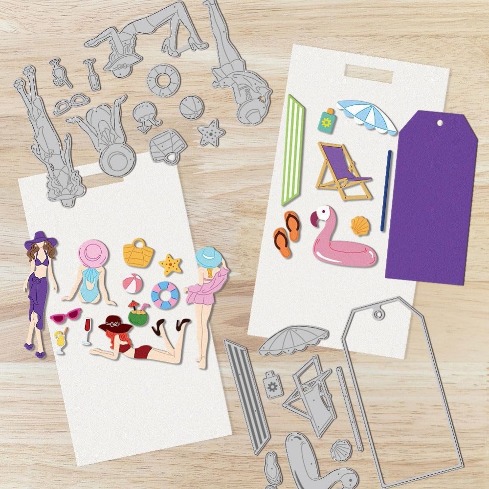 Lady on The Beach Cutting Dies - Scrapbooking review and price