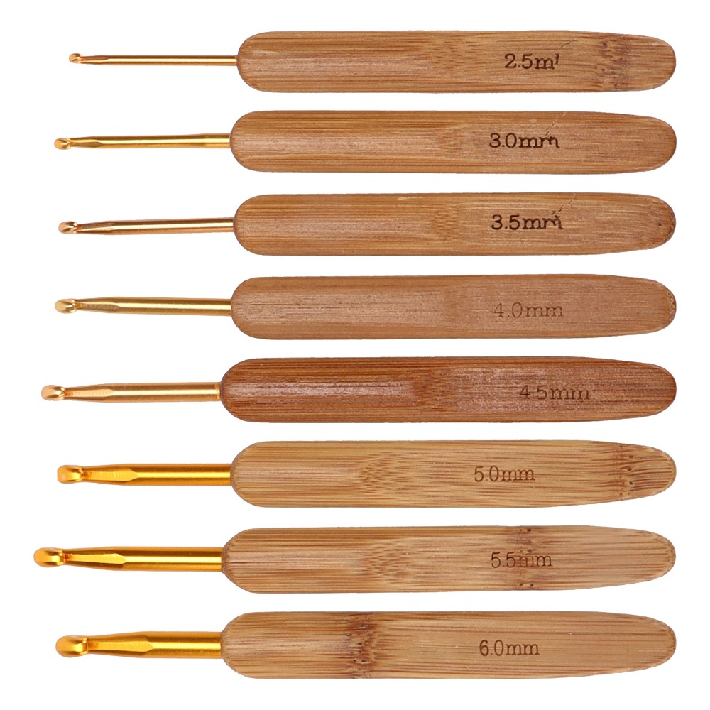 8pcs 2.5-6mm Sizes Crochet Hoo - Wooden Crochet Hooks Ergonomic Handle review and price