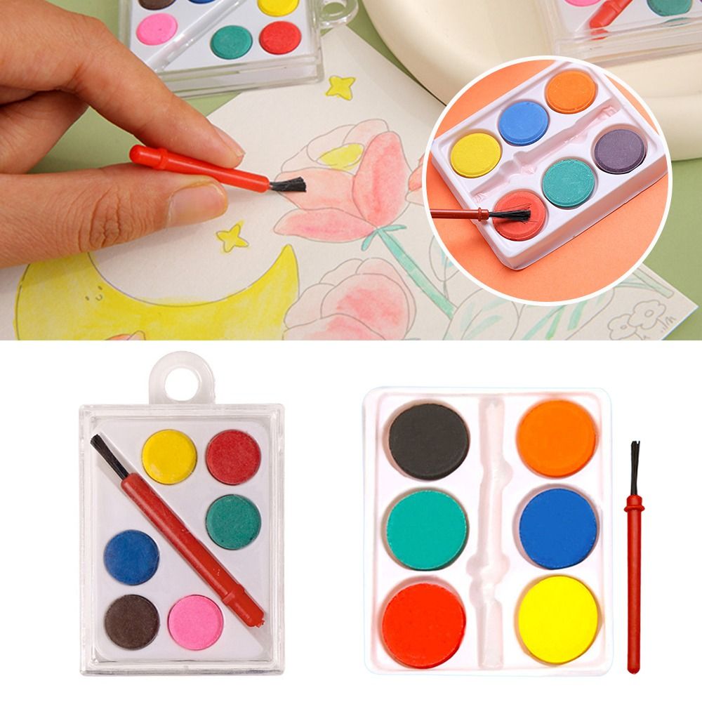 Portable with Painting Brush W - Watercolor Paint Set Solid Pigment review and price