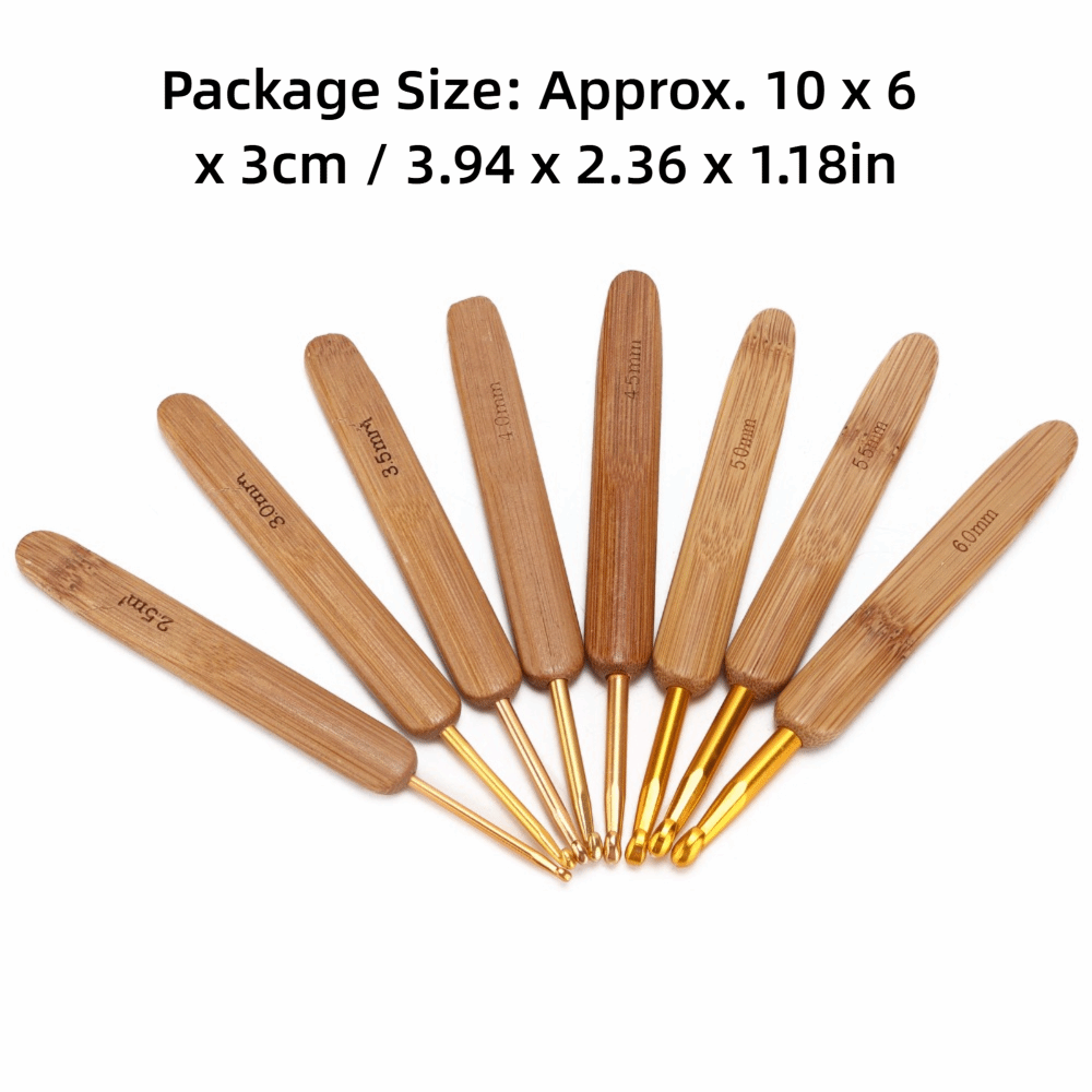 8pcs 2.5-6mm Sizes Crochet Hoo - Wooden Crochet Hooks Ergonomic Handle review and price