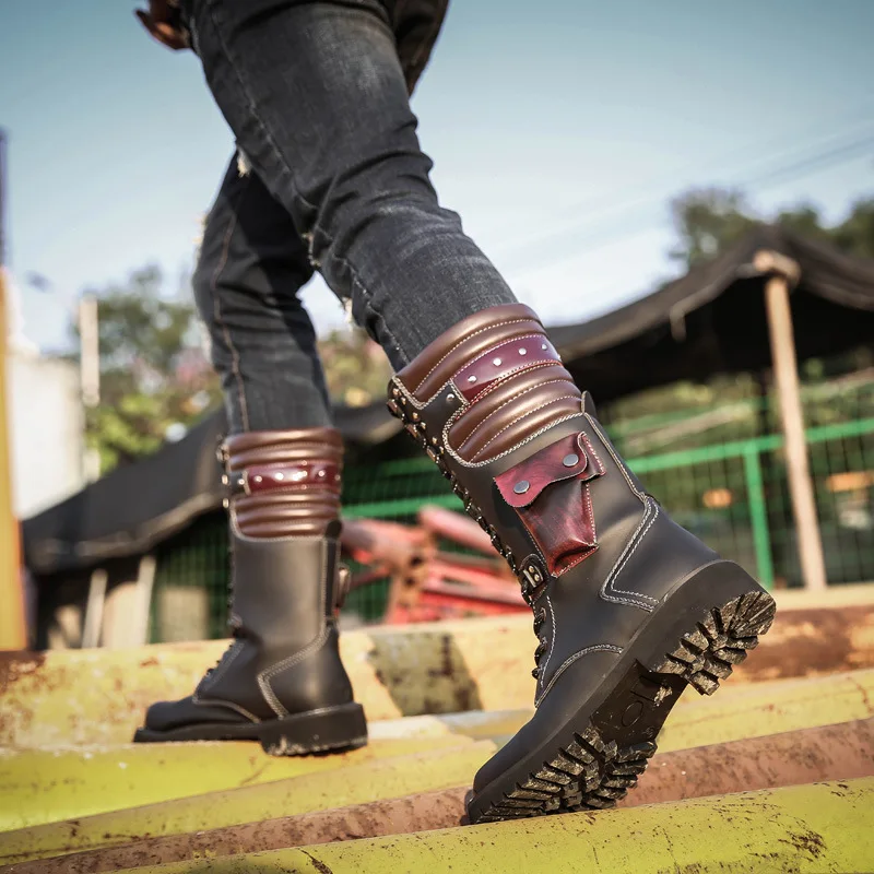 Men Knee High Leather Boots Wi - Craft Tools review and price