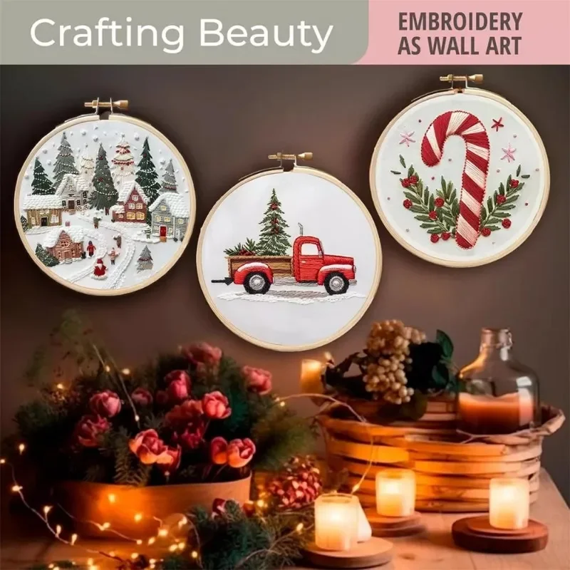 Hand Embroidery Starter Kit DI - Cross Stitch Stamped Kits Beginners review and price