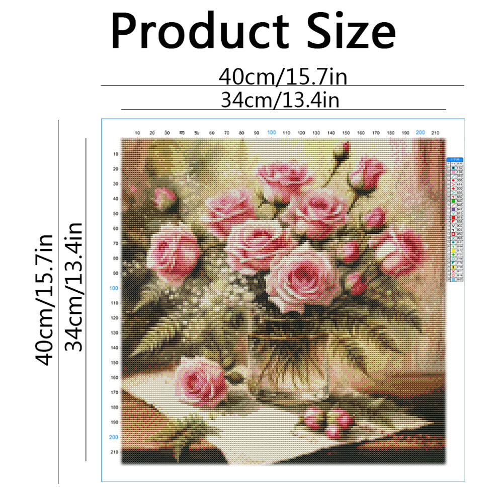 HUACAN Cross Stitch Kits Rose  - Cotton Embroidery Thread Skeins review and price